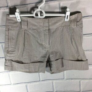 J CREW Womens City Fit White SZ 4 pinstripes